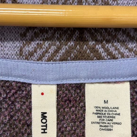 Anthropologie Moth Asymmetrical Lavender Peacock Feather Sweater Size M - Picture 2 of 4